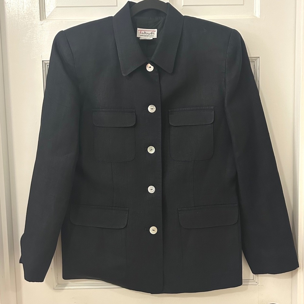 Talbots Black Button-Front Blazer